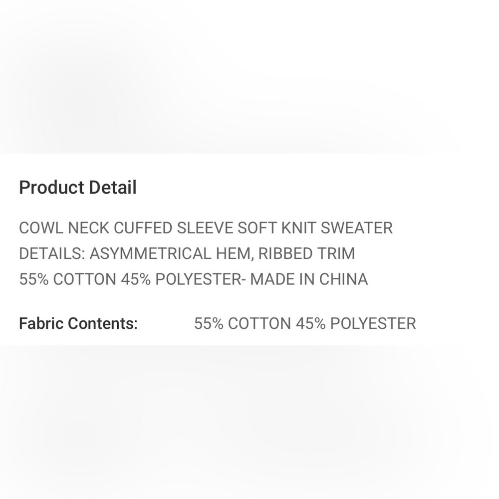 Miracle Gray Cowl Neck Long Sleeve Cuffed Cozy Knit Sweater. - Picture 4 of 5